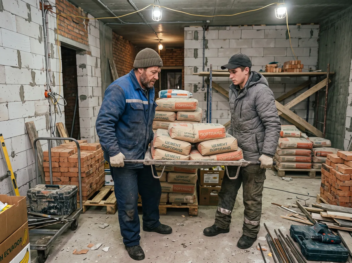 рабочие на объекте